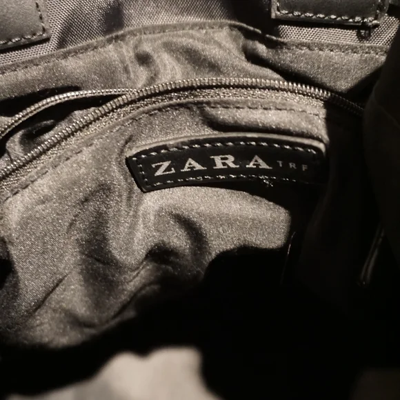 Zara Black Rucksack Backpack (Flap + Drawstring) - Picture 6 of 8